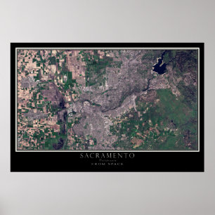 Sacramento California Satellite Poster Karta