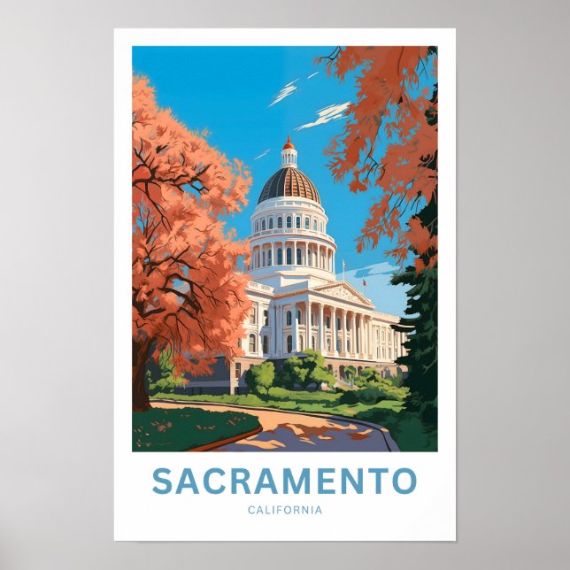 Sacramento California Travel Skriv ut Poster (Framsidan)