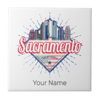 Sacramento California United Stater Skyline USA Kakelplatta