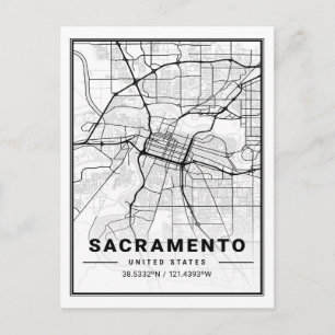 Sacramento California USA Travel City Karta Vykort