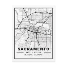 Sacramento California USA Travel City Karta