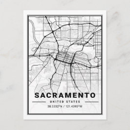 Sacramento California USA Travel City Karta Vykort