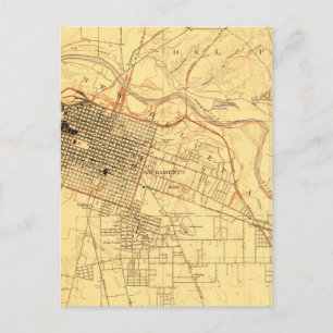 Sacramento California Vintage Karta Vykort