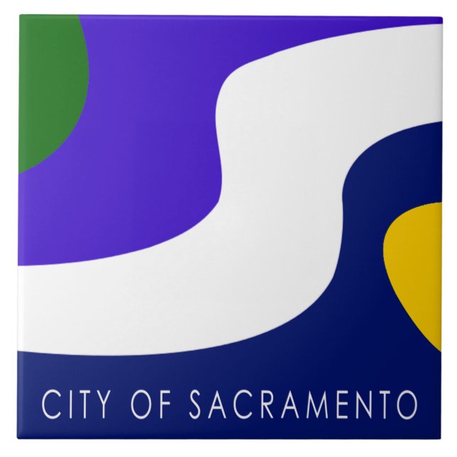 Sacramento City flagga Kakelplatta (Framsidan)