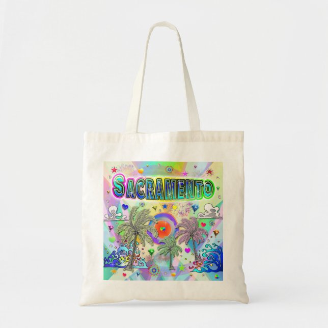 Sacramento Deep Dream Tote Bag Tygkasse (Framsidan)