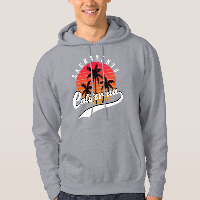 Sacramento Grå Retro Tröja Hoodie (Framsida)