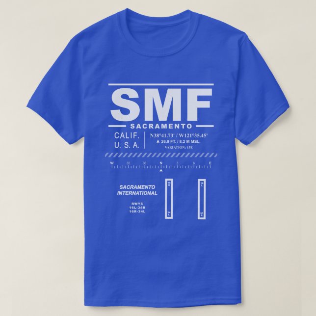Sacramento Internationell flygplats SMF T-Shirt (Design framsida)