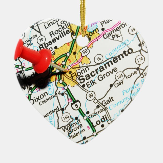 Sacramento Kalifornien Julgransprydnad Keramik (Framsidan)