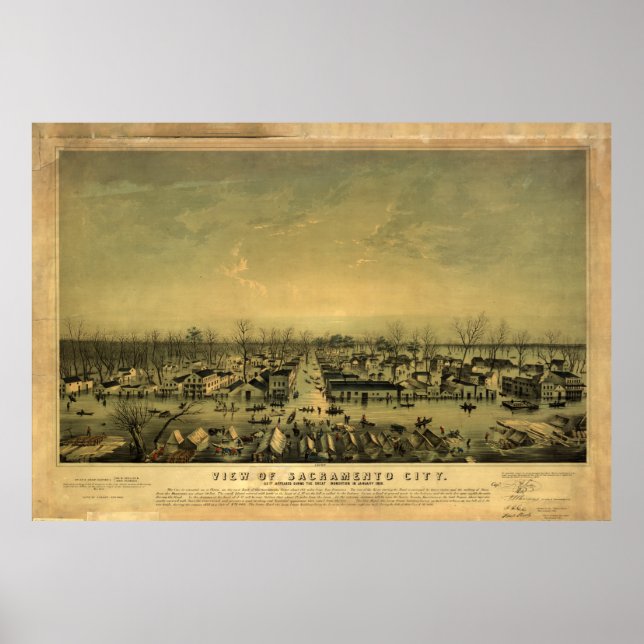 Sacramento, Kalifornien under översvämningen i jan Poster (Framsidan)