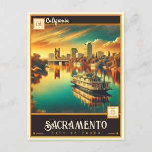 Sacramento, Kalifornien VINTAGE Vykort