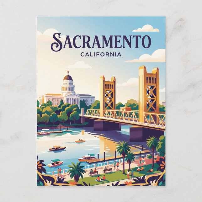 Sacramento Kalifornien Vykort (Framsida)