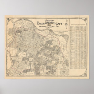 Sacramento Karta - 1913 Poster