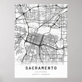 Sacramento Karta Poster