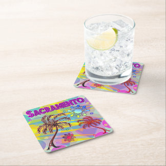 Sacramento Lycklig och Hope Underlägg Papper Kvadrat