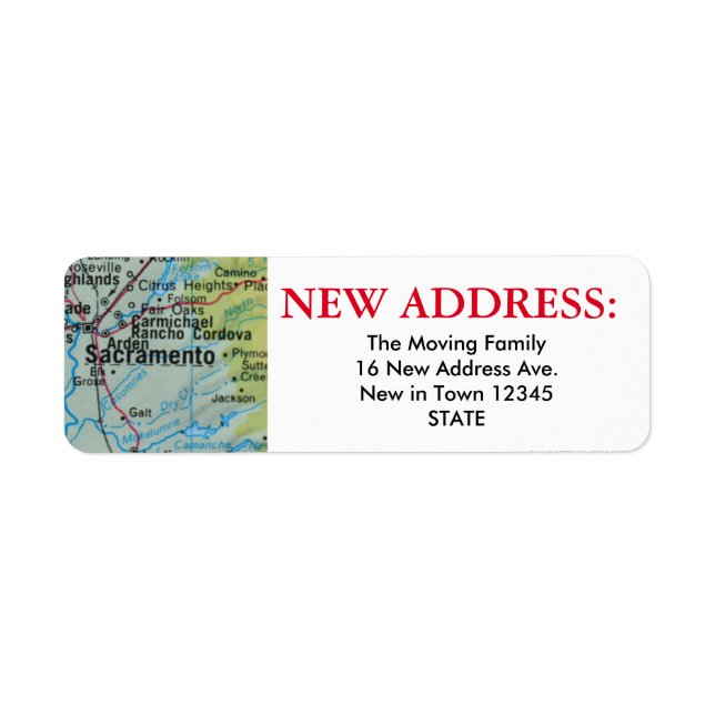 Sacramento Ny adress Label Returadress Etikett (Framsidan)