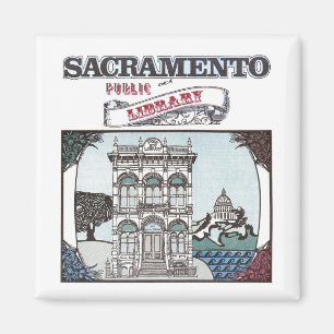 Sacramento offentligt bibliotekmagnet magnet