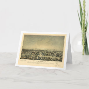 Sacramento panorama- karta för CA - 1850 Kort