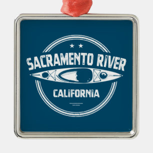 Sacramento River California Kayaking Julgransprydnad Metall