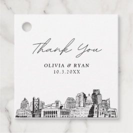 Sacramento Sketch Wedding Favor Märkre Gåvor Etiketter