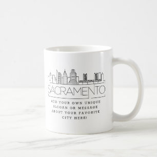 Sacramento Stylized Skyline Anpassningsbar Sloga Kaffemugg