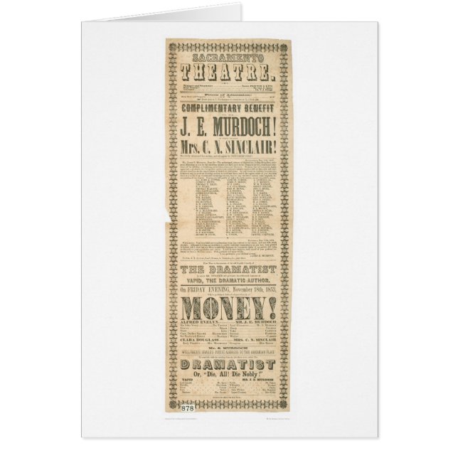 Sacramento Theatre (1431A) Hälsningskort (Framsidan)