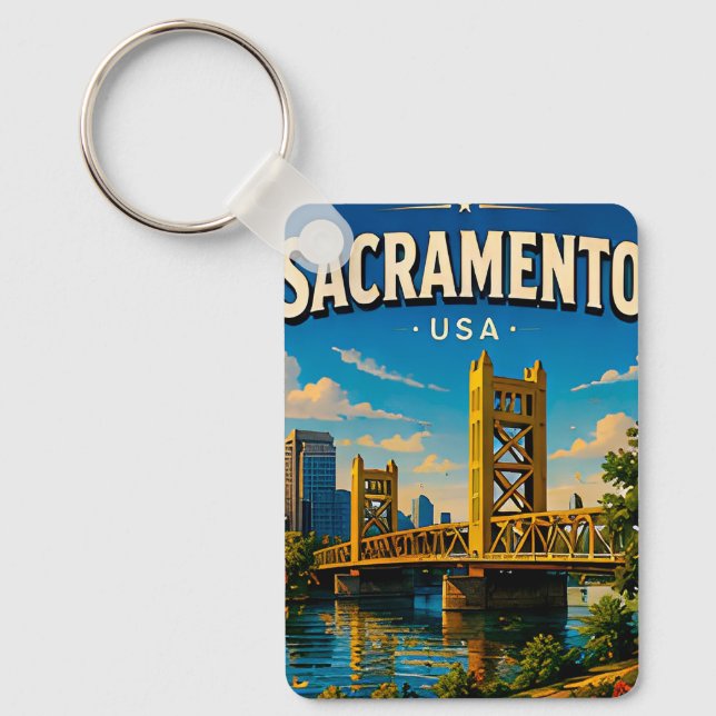 Sacramento Tower Bridge Riverfront  Nyckelring (Framsida)