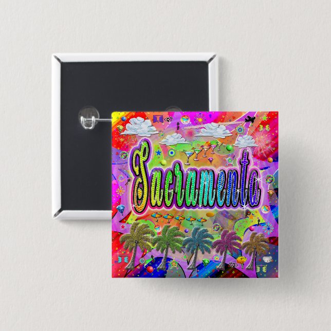 Sacramento Vista Express-knapp Knapp (Framsida & baksida)