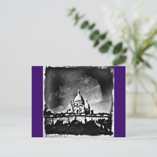 Sacre Coeur BW Vykort (Stående Fram)