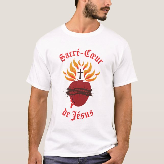 Sacré-Coeur de Jésus/Helig Heart of Jesus T Shirt (Framsida)
