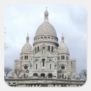 Sacre Coeur de Paris Fyrkantigt Klistermärke