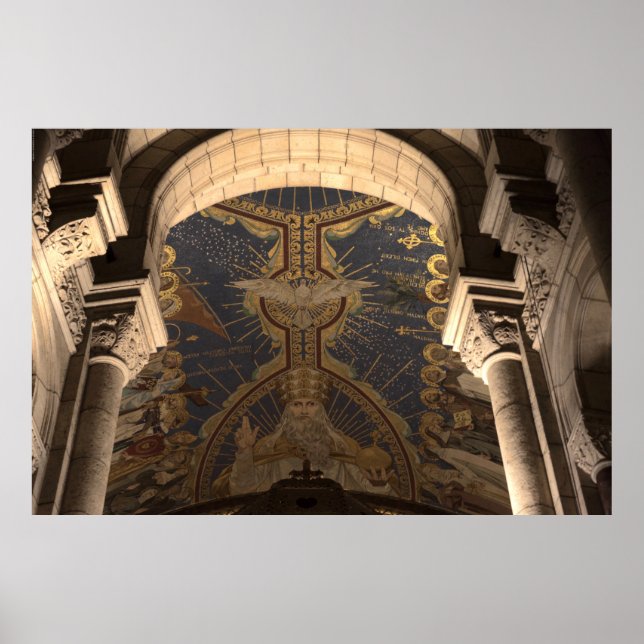 Sacré-Coeur-Heliga-andan Apse Mosaic Paris dove Poster (Framsidan)