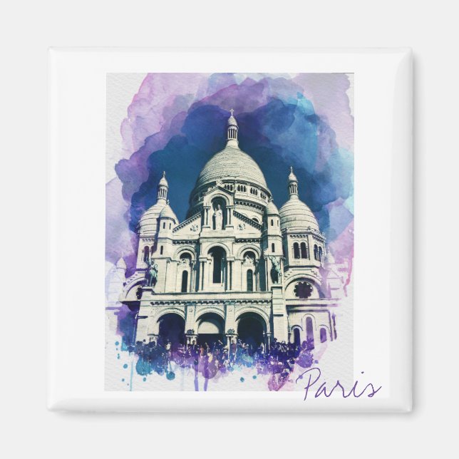 Sacré-Coeur Montmartre Canvas Paris Magnet (Framsidan)