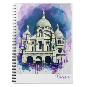 Sacré-Coeur Montmartre Paris Frankrike Architectur Anteckningsbok