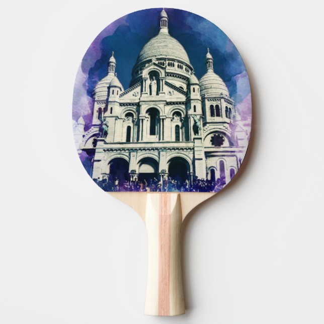Sacré-Coeur Montmartre Paris Frankrike Architectur Pingisracket (Framsidan)