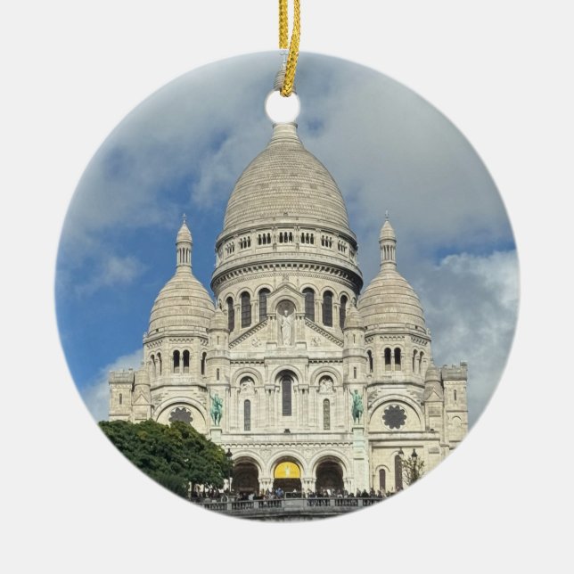 Sacre Coeur, Montmartre, Paris, Frankrike Julgransprydnad Keramik (Framsidan)