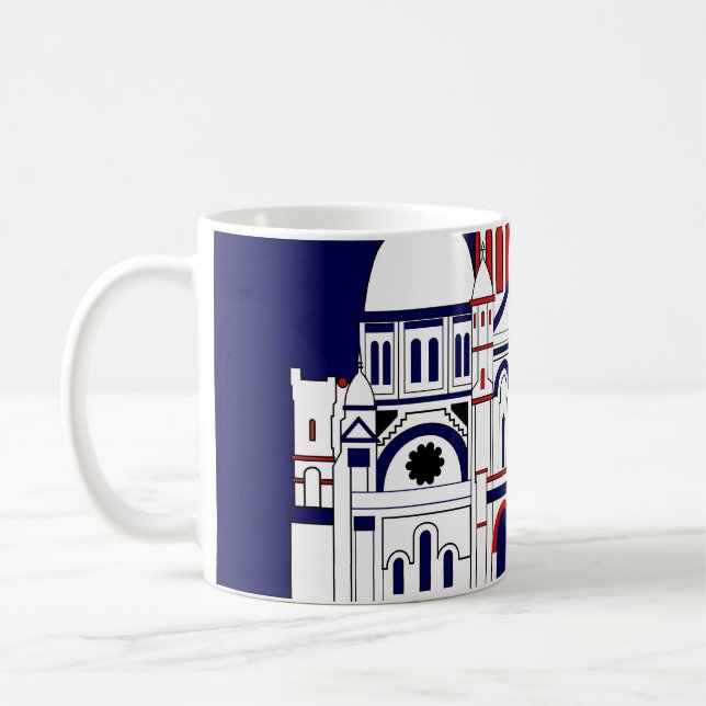 Sacre Coeur, Montmartre, Paris, Frankrike Kaffemugg (Vänster)