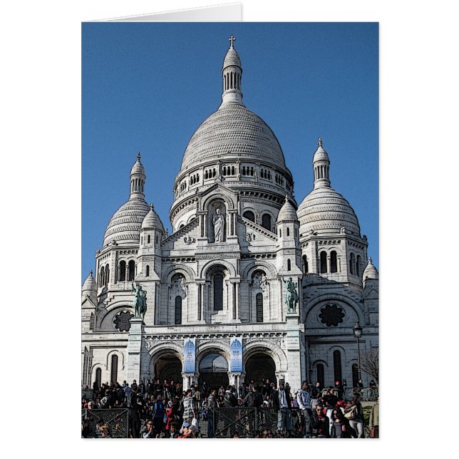 Sacré-Coeur, Montmartre, Paris, Frankrike OBS Kort (Framsidan)