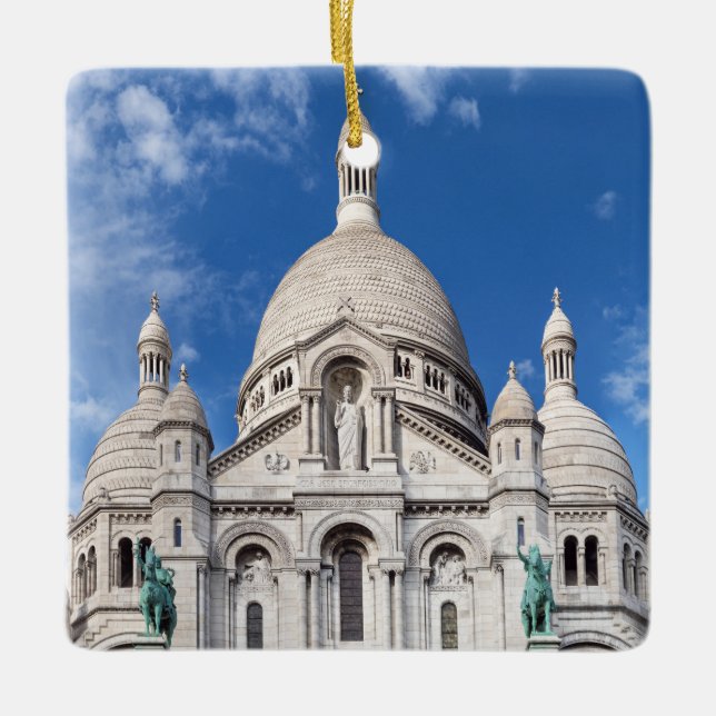 Sacre Coeur on Montmartre backe - Paris, Frankrike Julgransprydnad Keramik (Framsida)