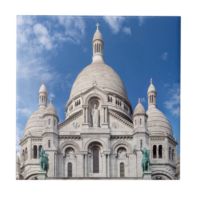 Sacre Coeur on Montmartre backe - Paris, Frankrike Kakelplatta (Framsidan)