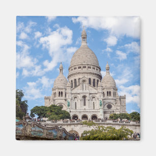 Sacre Coeur on Montmartre backe - Paris, Frankrike Magnet