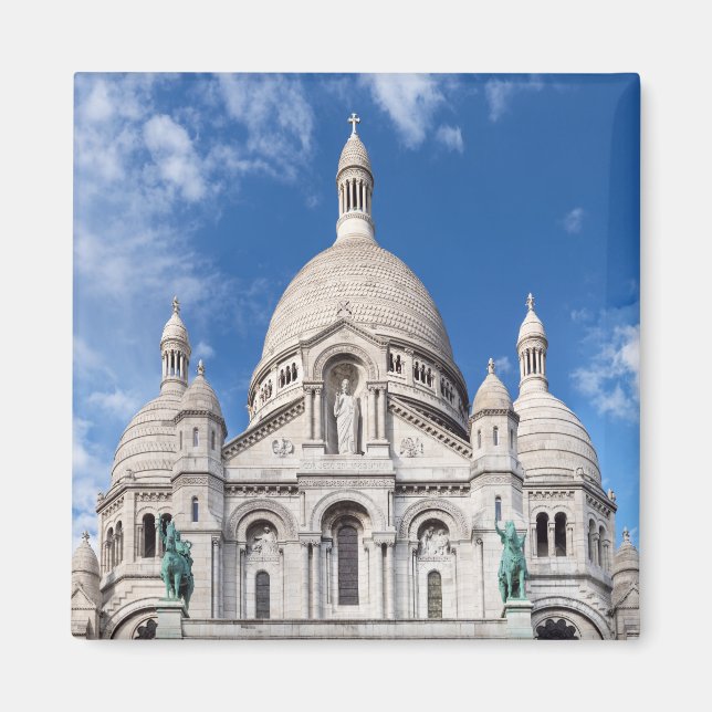 Sacre Coeur on Montmartre backe - Paris, Frankrike Magnet (Framsidan)