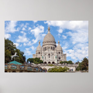 Sacre Coeur on Montmartre backe - Paris, Frankrike Poster