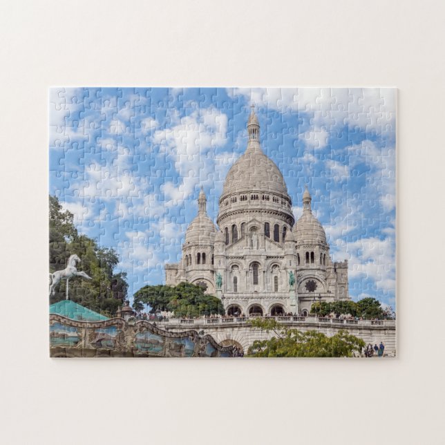 Sacre Coeur on Montmartre backe - Paris, Frankrike Pussel (Horisontell)