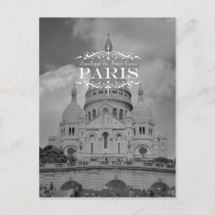 Sacre Coeur, Paris Black and White Travel-vykort Vykort