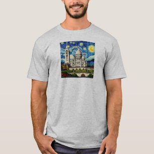 Sacre-Coeur Paris Frankrike Stjärnklar natt T Shirt