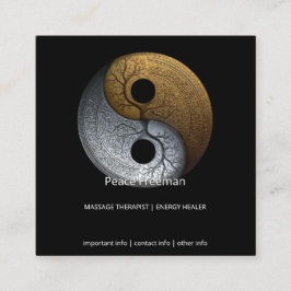 Sacred Balance | Yin Yang-symbol Fyrkantigt Visitkort