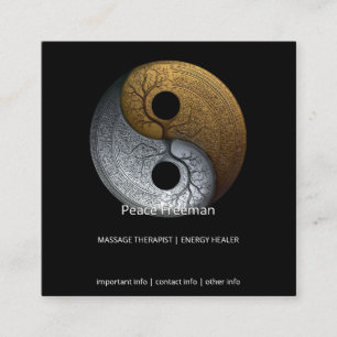 Sacred Balance Yin Yang-symbol Fyrkantigt Visitkort