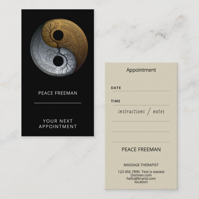 Sacred Balance | Yin Yang-symbol Visitkort (Fram/baksida)