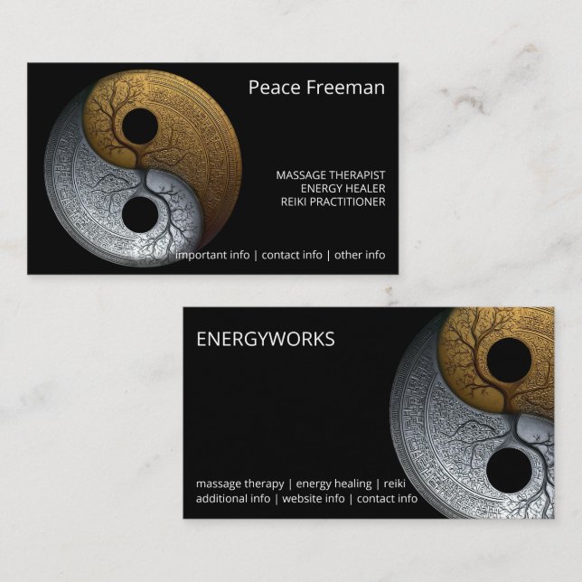 Sacred Balance | Yin Yang-symbol Visitkort (Fram/baksida)