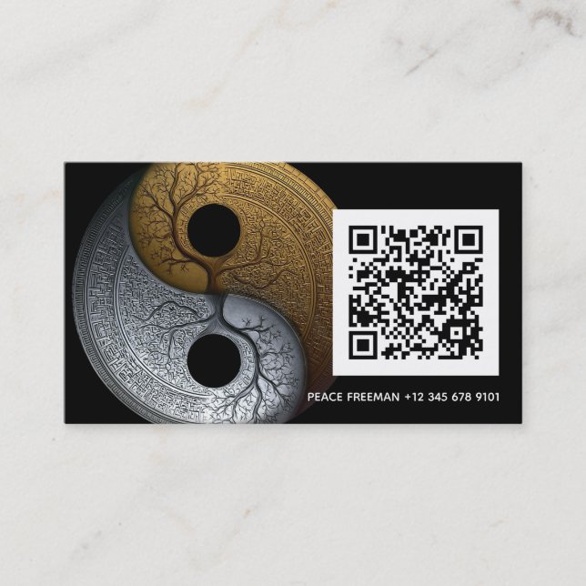 Sacred Balance | Yin Yang-symbol Visitkort (Framsida)